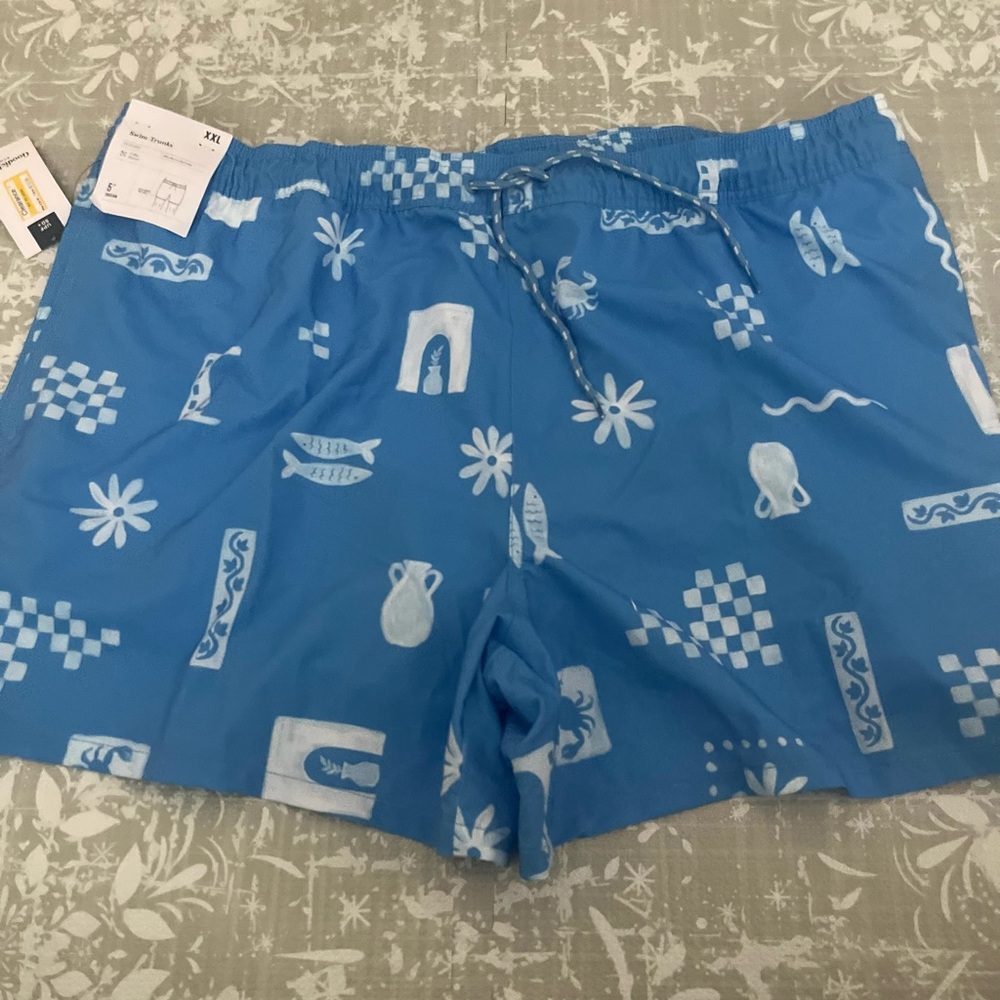 Target Blue and White Swim Trunks